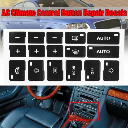 Car Air Condition AC Climate Control Button Repair Stickers Decals For Audi A4 B6 B7 2000 2001 2002 2003 2004