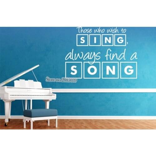 New Design Wall Sticker Quotes Those who wish to sing..Fashion Decal Living Room Home Decoration Sofa Background Decor Art LA402