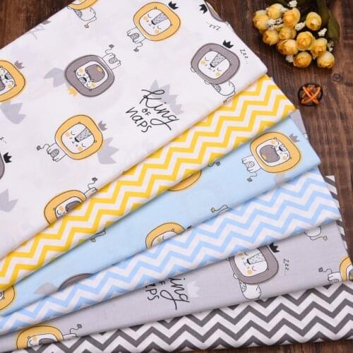 New Cartoon Lion 100% Cotton Fabric DIY Sewing Craft Patchwork Quilting Fat Quarter Tecido Clothes Tilda For Baby Sheet Textiles