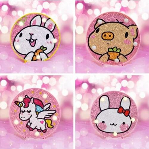 New Product Shaped diamond 5d Diy Led Diamond Painting Animal rabbit Night Light Round Drill Home Decoration Embroidery