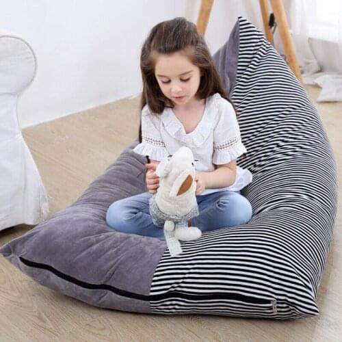 New Style Stuffed Animal Storage Bean Bag Chair Extra Large Canvas Pouch Stripe Sofa Chair