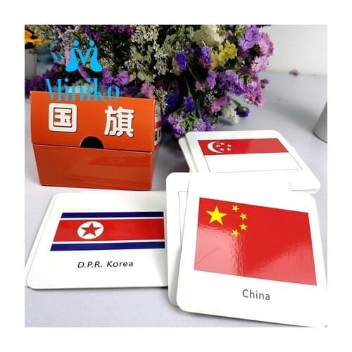 National Flag Cognition 3D Cognitive Card Montessori English Materials Adult Kids Games Toys Baby Children Early Education Card