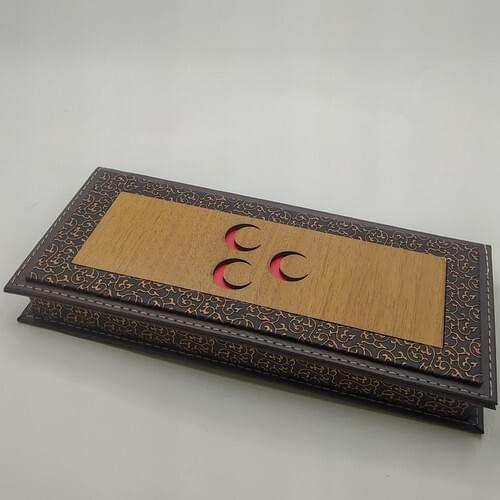 Ozer Box 3'lü Above Laser-Cut Rosary and Bracelet Box Brown