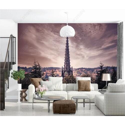 Custom photo wallpaper for walls 3 d murals Modern European architectural landscape retro background wall papers home decoration