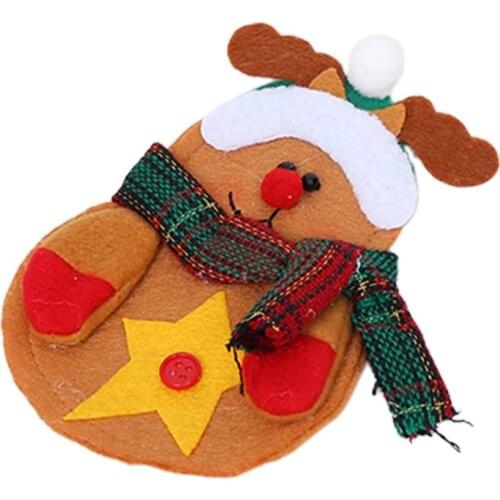 Christmas Table Decorations Thickening Santa Snowman Knife And Fork Set Creative Home Snowman Cutlery Bag