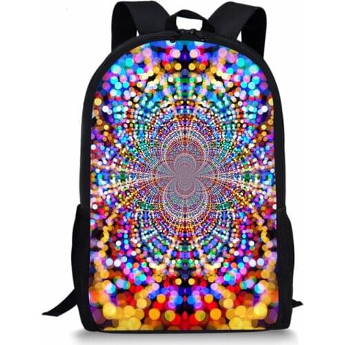 ELVISWORDS School Bags For Girls Boys Colorful Pattern Bookbag Print School Backpack Satchels Students Rucksack Mochila Escolar