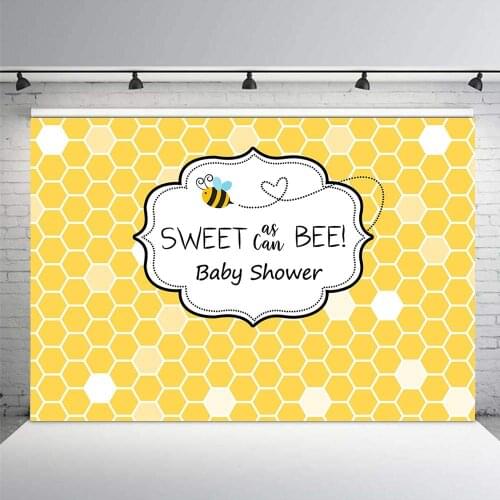 Sweet a Little Bee Baby Shower Backdrop Party Photography Background Holiday Celebration Photo Booth Studio Decor