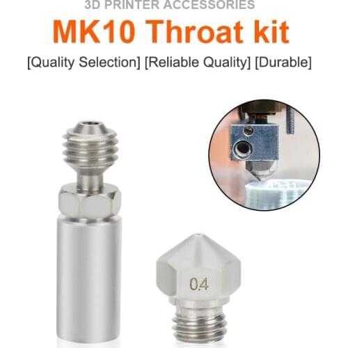 3D Printer Parts All Metal M7 Hotend Converter Kit 0.4mm MK10 Nozzle Thermal Barrier Aluminum Throat Tube