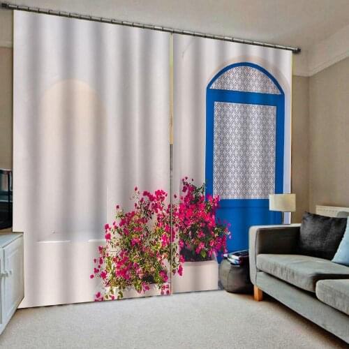 Modern custom 3d curtains small fresh and simple style fresh flower curtains Thickened blackout curtains
