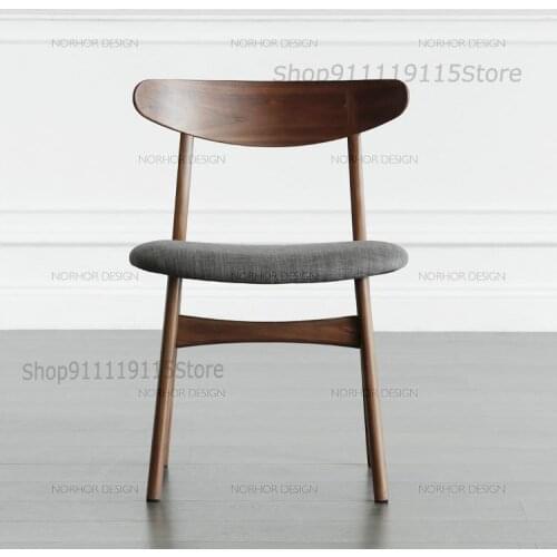 Customized Butterfly Chair Nordic Japanese Style Solid Wood Dining Chair Modern Simple Study Chair Small Family Fabric Seat Surf