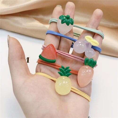 Luminous Cute Fruit Hair Band INS Net Red Hair Band Headdress for Tying Hair Rubber Band Mori Hair Rope Hair Accessory