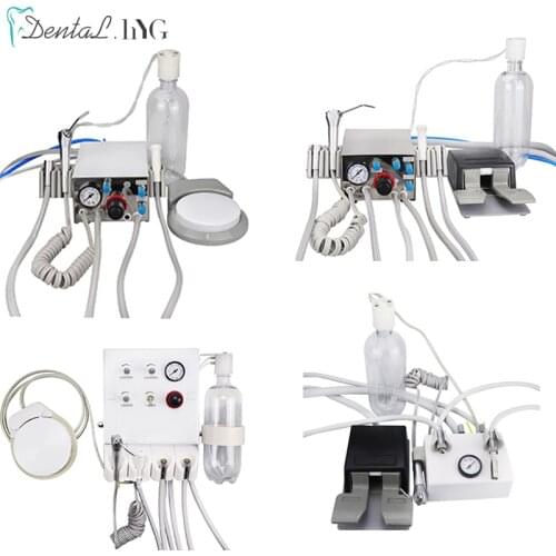 Portable Dental Turbine Unit Air Control 3 Way Syringe Handpiece Tubing Foot Switch Dental Equipments Work With Air Compressor