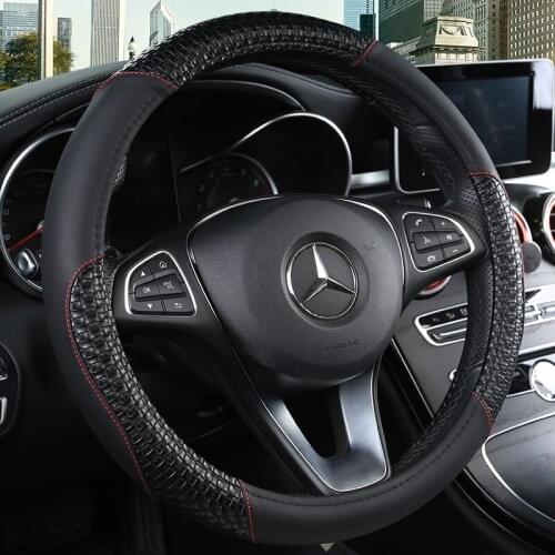 PU Leather Universal Car Steering-wheel Cover 38CM Car-styling Sport Auto Steering Wheel Covers Anti-Slip Automotive Accessories