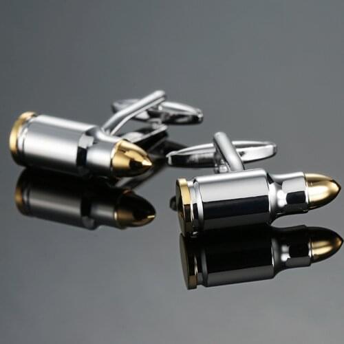 High Quality Novelty Silver Color Bullet Cufflinks French Shirt Cuff Links Jewelry Classy Gifts Men Accessories Copper Products