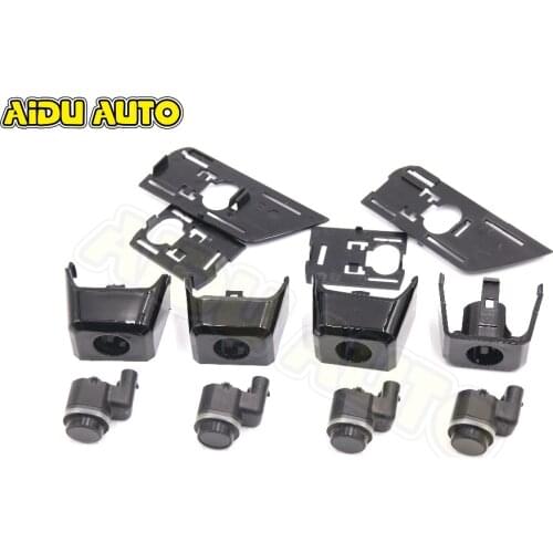 FOR VW R20 FRONT BUMPER BRIGHT PIANO PAINT GRILLE BRACKET SUPPORT REVERSING PARKING SENSOR PROBE Holders Support