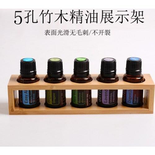 1pc Essential Oil Wooden Display Stand 5 Hole Essential Oil Storage Rack Smooth for DoTERRA Essential Oils Perfume Bottle Holder
