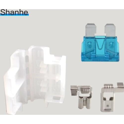 10pcs Auto Standard Middle Fuse Holder + fuse for Car Boat Truck ATC/ATO Blade for Car Boat new