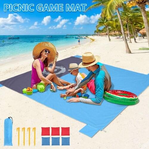 2.1x2M Waterproof Beach Blanket Large Beach Towel Mat Beach Anti-Sand Beach Blanket Oversized Picnic Wind Prevent Proof Pad