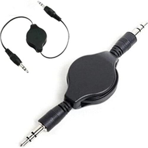 3.5mm Retractable AUX Cable Male To Male Car Kit MP3 Audio Cable Adapter Stereo Audio Auxiliary Cable 80CM