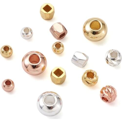 360pcs/box Mixed Color Brass Spacer Beads Rondelle/Flat Round/Column Shape Loose Beads For DIY Bracelet Necklace Jewelry Making