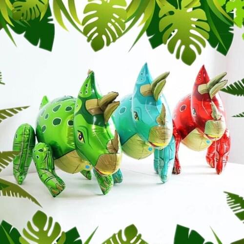 3D Dinosaur Theme Parti Balloon Jungle safari Kids Birthday Party Decor Jurassic World Roar Party Dino Triceratops 1st Boy Party