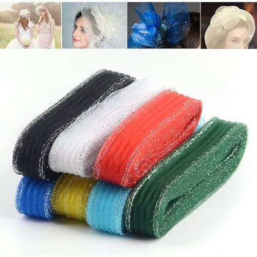 4.5cm/1.8" Wedding Fascinator Crinoline Shining Line Wave Veiling Horsehair Crin Millinery Hats DIY Accessories