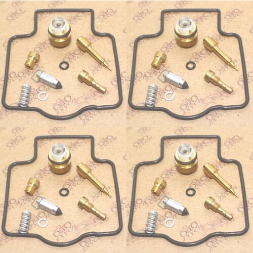 4SET For ZX1100C ZX1100D Ninja ZX-11 ZZR1100 Carburetor Repair Kit Seal Main Slow Jets Air Mixture Screws Float Valves