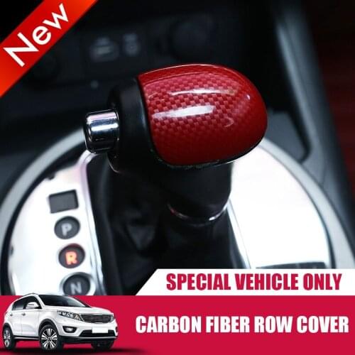 4D Carbon Fiber Car Gear Shift Knob Sticker For Kia Sportage R Cerato K3 K4 K5 2010-2016 Interior Mouldings ABS Red