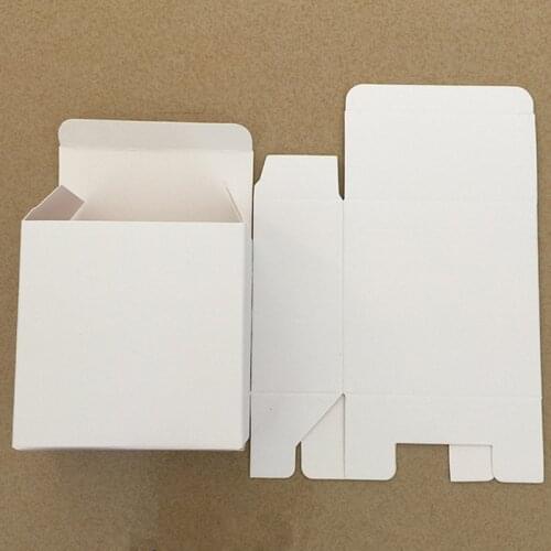50pcs/lot- 350gsm Small size Blank White Paper Packaging Box for sample handmade soap party gift valve tubes