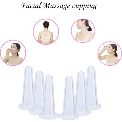 50pcs/lot Silicone Vacuum Cup Set Suction Cups Massage Facial Massage Jars Massage Body Cups Vacuum Cans For Facial Massager