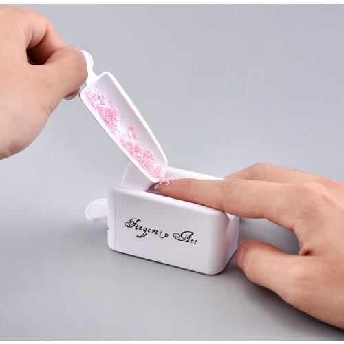 White ABS Double Layer French Powder Box Recycled Nail Powder Storage Box Portable Infiltration Powder Container Nail Tool