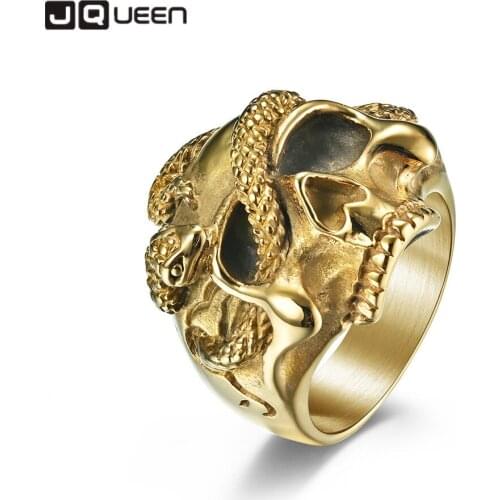 Hip Hop Viper Skull Titanium Steel Ring Rap Hipster Wearing Bracelets