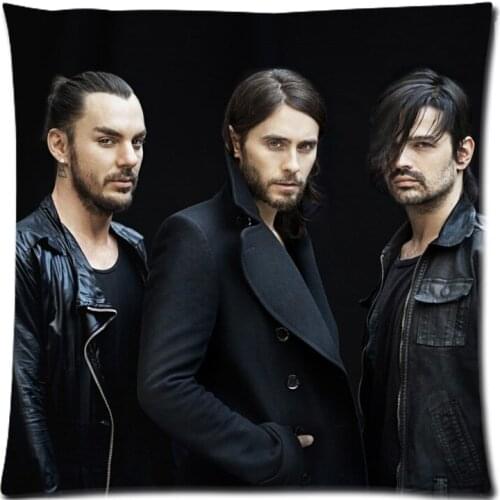 Decorative Cushion Cover 30 Seconds To Mars Throw Pillow Case for Sofa Bed Cotton Linen Pillow Slip Christmas Gift 18"X18"
