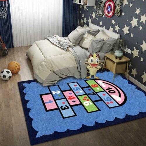 Cartoon pattern childrens play mat Floor Mat for Hall Non-Slip Decor Childrens room Soft Flannel Chart Doormat Carpet