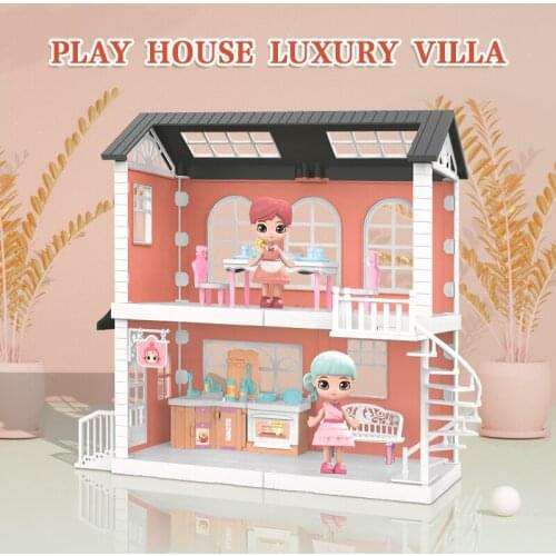 DIY Plastic Assembly Miniature Doll House Collocation Home Surprise Dollhouse Furniture Kit Family Toys Set Children Girl Gift