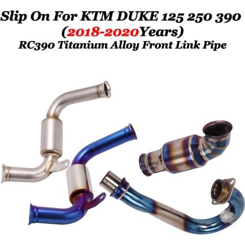 For DUKE 390 250 125 Duke RC 390 RC390 2017 2018 2019 2020 Motorcycle Moto Exhaust Muffler Titanium Mid Middle Pipe Slip-on