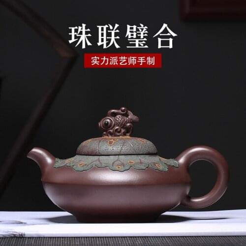 Clay beads, perfect combination of hand-made purple clay pots, wholesale applique tea sets customized distribution