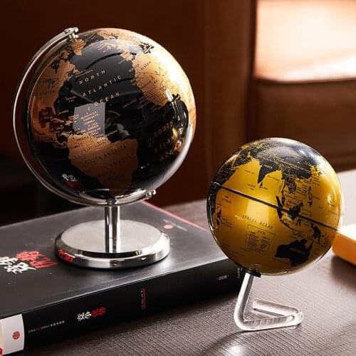 Retro World Globe Earth Map Globe Geography Educational Toys for Children Office Home Desktop Decoration English Version Gift