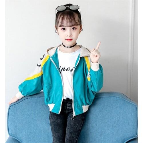 Girls Jacket Coat Baby Girl Clothes 2020 spring New Baby Long Sleeve Hooded Outerwear Windbreaker
