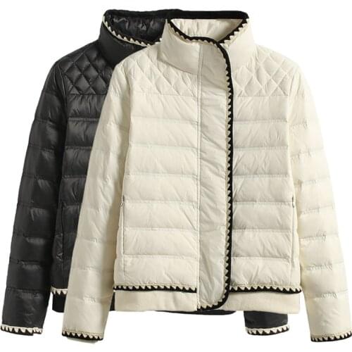 90% White Duck Down Jacket 2021 Winter Jacket Women Single Breasted Stand Collar Female Thick Down Coat Loose Womens Down Parka