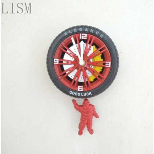 Fashion creative tire swing small wall clock student wake up clock birthday gift home gift
