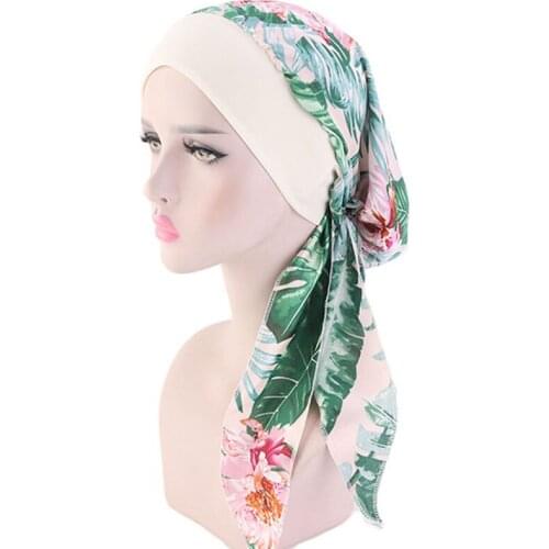 Fashion Print Women Inner Hijabs Cap Muslim Head Scarf Turban Bonnet Ready To Wear Islamic Ladies Wrap Under Hijab Caps