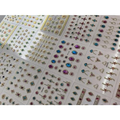 24Sheets Nail Sticker stick on Nail jewels Labret jewelry Gem-shape Hans Party Sticker Nail Jewels for 3D Nail Art Accessory