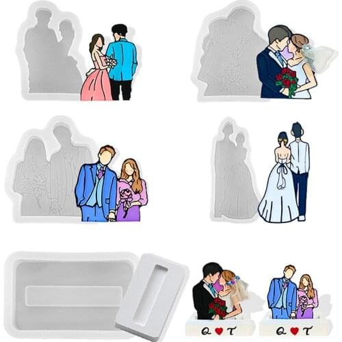 New Transparent Silicone Mold Resin Decorative Craft Diy Bride And Groom Wedding Bouquet Mold Epoxy Resin Mold For Jewelry