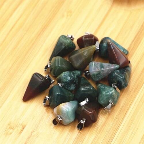 2021 New Fashion Highest Quality Natural Indian Onyx Hexagonal Pyramid Pendant for Jewelry Making Free Shipping and Wholesale