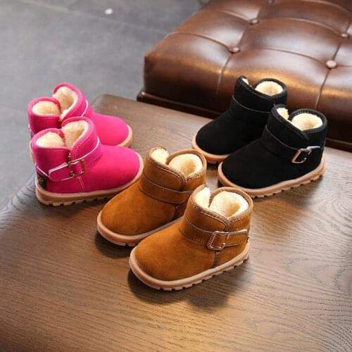 Baby Girls Boys Winter Boots Infant Toddler Plush Boots Martin Boots Soft Bottom Non-slip Children Kids Outdoor Cotton Shoes