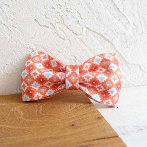 Orange Cube Dog Bowtie Pet Collar Accessory Puppy Cat Pet Supplies Grooming Tools Dogs Dismountable Ornamental Bow Tie