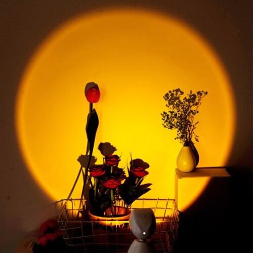 Fast transportable LED Robot Sunset Projector Lamp Rainbow Atmosphere Night Light for Home Bedroom Background Wall Decor USB