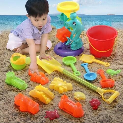 Beach Toys For Kids Educational Game Play Water Sandbox 11\14\19 PCS Set Kit Summer Gift Sand Animal Mold Shovel And Bucket Car