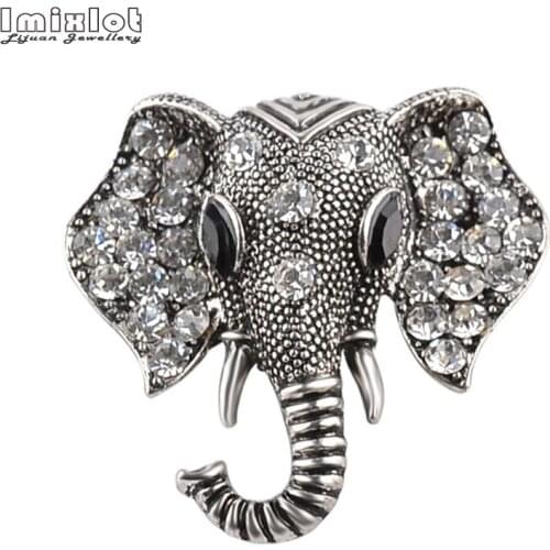 Retro Rhinestone Elephant Brooches for Women Vintage Fashion Animal Pins and Brooches Badges Collar Dresses Brooch Jewelry